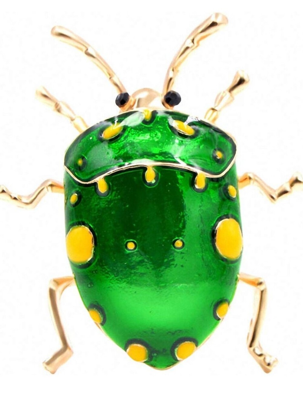 Enamel Beetle Brooch, Green